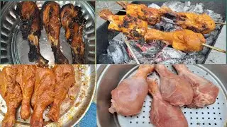 Chicken on fire chicken bbq|| chicken ko roast karna || murge ke meet ko roast kiya