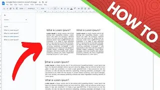 Столбцы Google Docs на части страницы