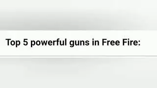 Top 5 op guns in free fire