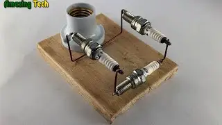 New How to make 220volt free electricity energy from by spark plug