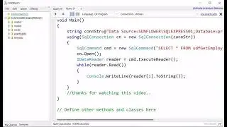 Calling SQL Server User Defined Function returning Table in C# ADO.NET (Code)