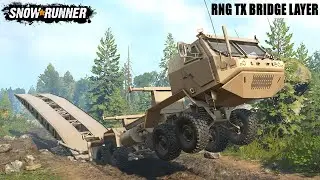 SnowRunner - RNG TX BRIDGE LAYER Builds Bridge Over Road Collapse