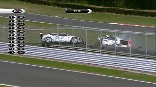 TCR UK Series 2018. Race 1 Oulton Park Circuit. Big Crash Aftermath