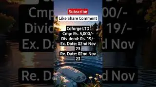 Coforge LTD Dividend Announced #nasdaq #nifty #sensexnifty #niftyfuture #stockmarket #stock