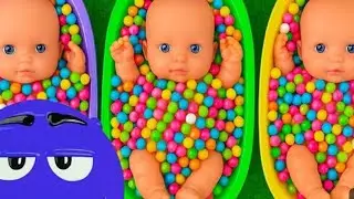 4 Minutes Satisfying Video Mixing Funny Candy ASMR & Make Up in 3 Bathtubs with Magic M&M's Slime 