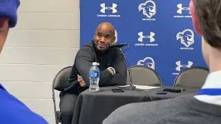 AJ Staton-McCray, Budd Clark, Najai Hines, Coach Holloway postgame SHU-RU