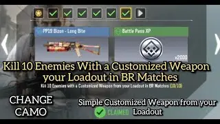 Kill 10 Enemies With a Customized Weapon from your Loadout in BR Matches Call Of Duty Mobile