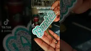 Rhinestone and glitter HTV name decal