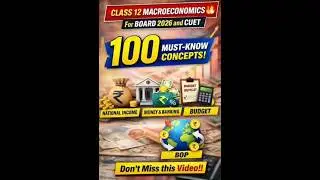 100 Macroeconomics One-Word Questions 🔥 | Full Video Out Now | #class12economics Class12 And #cuet