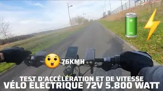 72V electric bike acceleration test (ebike 72v 5000w)