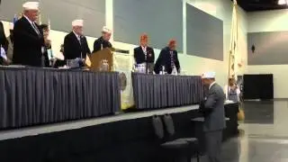 CA American Legion Convention Sgt at Arms Wayne Yee Removes MIA Flag Ontario June 2015