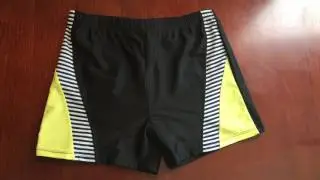 Men's solid splice square jammer swimsuit