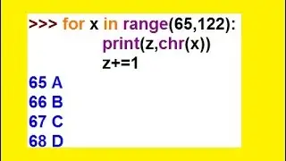 Python Print alphabet with chr( )  function