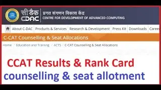 Check official CCAT CDAC Result  2023 | Admit card Declared Online with Counseling selection center.