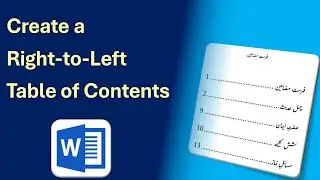 How to Change the Text Direction from Right to Left (RTL) in the Table of Contents in MS Word