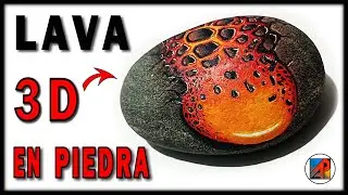 ✅✅COMO PINTAR LAVA en PIEDRAS  !! - Acrílico/ tutorial de FX 3D