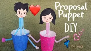 Handmade Valentine's Day Craft and Gift idea | Boy &  Girl Puppet | Paper Cup Craft | lovers day DIY