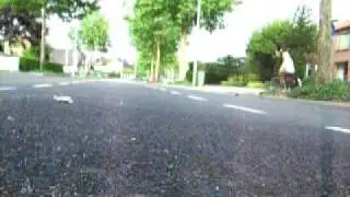slidesession in the middle of the road between traffic.