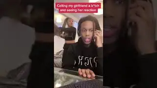 My girlfriend reaction when she called her a bitch#couple#funny#prank#foryou#fun
