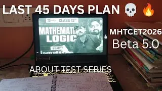 Last 45 DAYS PLAN 💀🤫 | MHTCET2026 