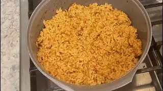 Making Nigerian Coconut Rice & Wild Caught Salmon Fish