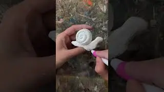 Улитка из полимерной глины, аксессуар для цветочного горшка! #полимернаяглина #растения #комнатны...
