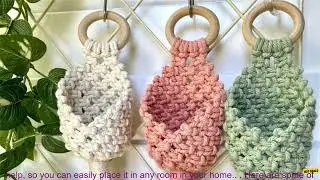 1005004316684398 Colourful Macrame Wall Hanging Air Plant Holder Planter Cotton Hand We