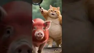 Beautiful red Pig punished Mischances fat Cat #foryou #funny #catcartoon #viralvideo #pfypシ #for