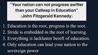 &ldquo;Our nation can not progress swifter than your Catleap in Education