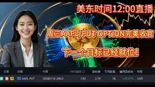 周三AAPL/PUT OPTION完美收官，下一个目标已经就位！#AAPL#蘋果#期權#OPTION#谷歌#标普500#S&P 500#英伟达#NVIDIA#特斯拉##七姊妹#非农数据#A#