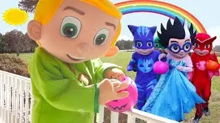 PJ Masks In Real Life Halloween Party and Paw Patrol Skye After School Costumes with Catboy, Owlette
