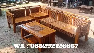 Kursi Meja Tamu Model Sudut Kayu Jati Minimalis Modern Mewah Terbaru