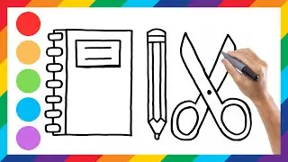 School Stationery Drawing, Painting, Coloring For Kids and Toddlers | Easy Draw #17