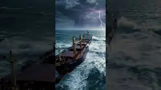 Waves Attack From All Sides &ndash; Aerial Nightmare! #helicopter #ship #shortsviral
