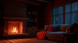 Rain and Fireplace Sounds for Cold Nights, Faster Sleep and Deeper Rest