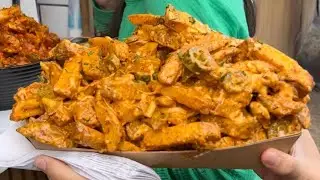 BEST LONDON STREET FOOD - LOADED CHEESY FRIES & BEEF - BEST LONDON STREET FOOD MARKET