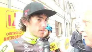 Matteo Busato sale sul podio nella seconda tappa della Settimana Coppi e Bartali 2017