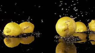Water splash on a lemon - Test 002