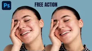 Easy Retouching Action create in Photoshop Hindi Tutorial