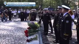 Ukrainian Naval cadets mark Defenders of Ukraine Day in Odesa