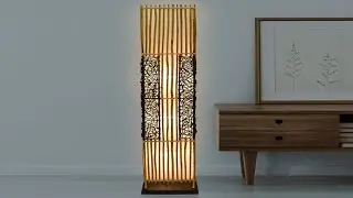 Bamboo Rattan Square Floor Lamp #HANDMADE