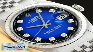 MENS ROLEX DATEJUST BLUE VIGNETTE DIAMOND 18K WHITE GOLD & STAINLESS STEEL
