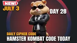 HAMSTER KOMBAT DAILY CIPHER CODE JULY 3 | HAMSTER KOMBAT MORSE CODE 1 MILLION COINS