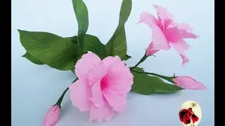 How To Make Mandevilla Double Flowers From Crepe Paper - Craft Tutorial