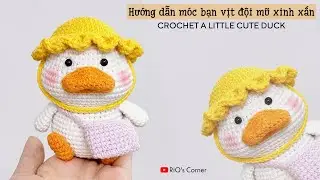 Crochet a cute duck | Móc vịt đội mũ xinh xắn | RiO's Corner