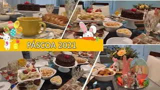 PRIMEIRA MESA DE PÁSCOA DO ANO | O MELHOR BOLO DE CHOCOLATE DO MUNDO | RECEBENDO EM CASA