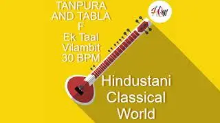 Ektaal vilambit 15 bpm | Tabla & Tanpura Scale F
