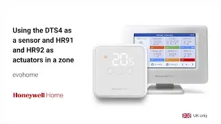 Using the DTS4 as a Sensor with HR91 and HR92 as Actuators in a zone With Honeywell Home evohome