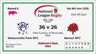 1st XV Men - Westcombe Park RFC 36 v 26 Barnes RFC  | 8 November 2025