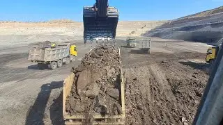 480&Volvo loading loading trucks with loading dump trailerloading dump trucks with excavator backhoe